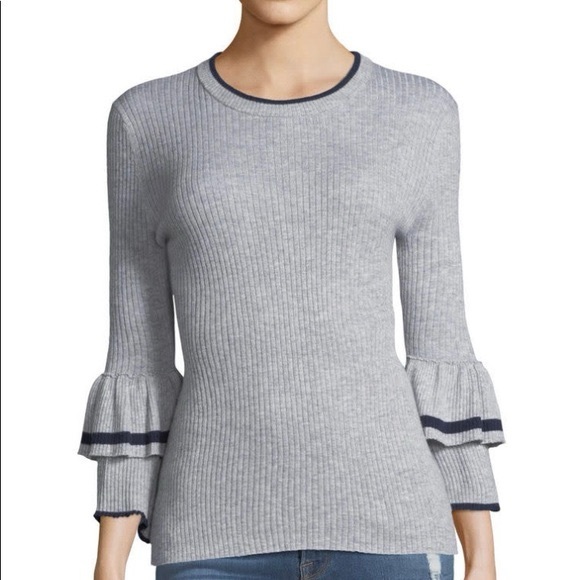 Frame Denim Gray Ribbed Knit Top - Picture 1 of 3